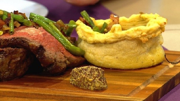Roastbeef mit Speckbohnen und Yorkshire Pudding