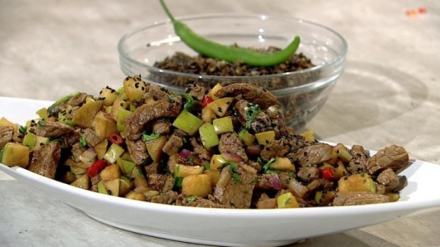 Apple-Lime-Beef mit Wildreis