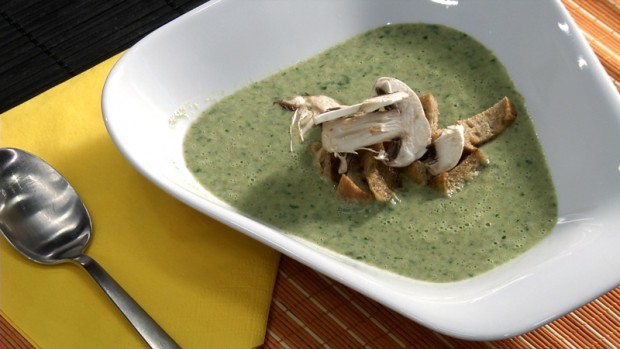 Grüne Champignoncremesuppe