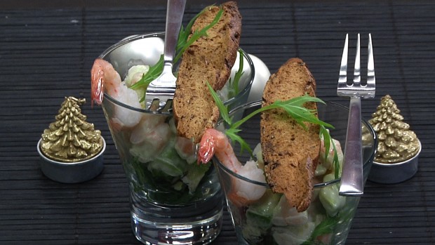 Shrimpscocktail mit Litschi