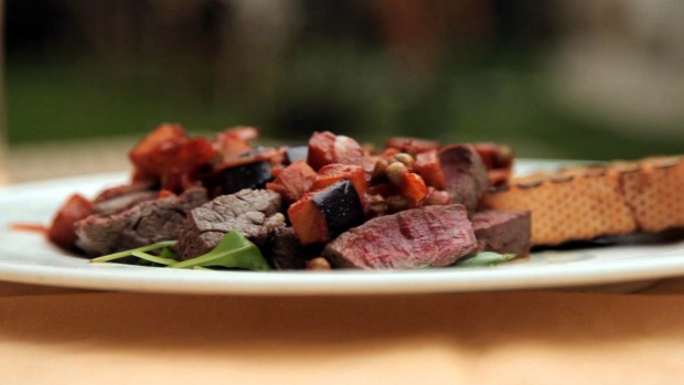 Tagliata di Filetto mit Passata und Tomatenessig