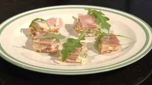 Schweinspralinen mit Mangalitza Schinken